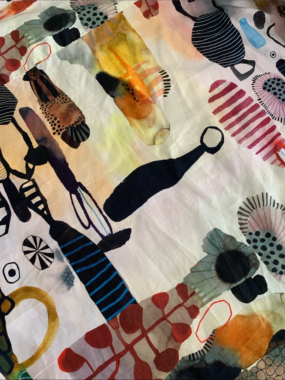 Rachel Comey “Whisk” Abstract Silk/Cotton Watercolour Blouse, Sz M-L - Picture 10 of 13